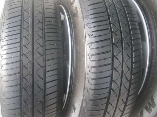 ขายกะทะล้อ nissan march 14" 4/100 +ฝาครอบ+ยางปลายปี12(081-3747940)