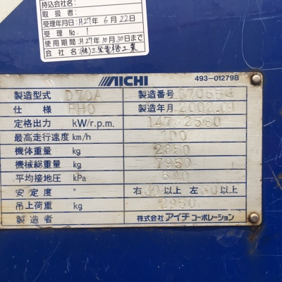 AICHI D70A  DECA / 6HH1 -210 แรง