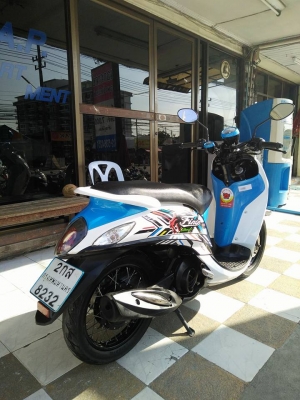 All New Fino FI สีฟ้าขาวดำ ปี 2557 สวยวิ๊ง รุ่นสปอร์ตใหม่ล้ำสมัย