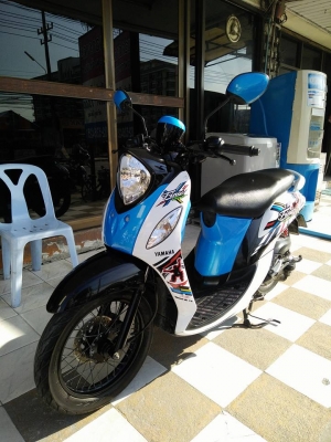 All New Fino FI สีฟ้าขาวดำ ปี 2557 สวยวิ๊ง รุ่นสปอร์ตใหม่ล้ำสมัย