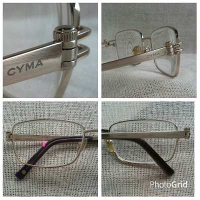 แว่นสายตายาวสวิสเมด  ไททาเนียม  เลนส์กระจกหายาก  Authentic CYMA handmade in Switzerland  ค่าสายตา +350