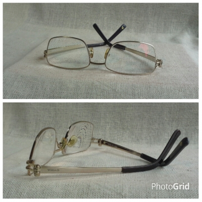 แว่นสายตายาวสวิสเมด  ไททาเนียม  เลนส์กระจกหายาก  Authentic CYMA handmade in Switzerland  ค่าสายตา +350