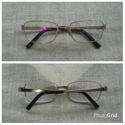 แว่นสายตายาวสวิสเมด  ไททาเนียม  เลนส์กระจกหายาก  Authentic CYMA handmade in Switzerland  ค่าสายตา +350