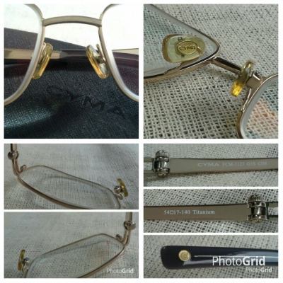 แว่นสายตายาวสวิสเมด  ไททาเนียม  เลนส์กระจกหายาก  Authentic CYMA handmade in Switzerland  ค่าสายตา +350