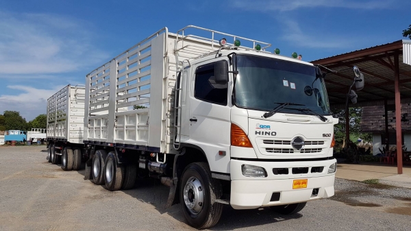 Hino เครื่อง 344 แรง ปี 55 กระบะไม่ดัมพ์แม่ลูก 3 เพลาแท้ ทะเบียนพร้อม