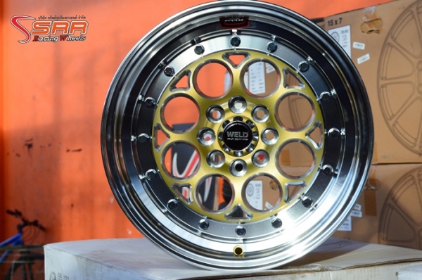WELD APEX ขอบ15 นิ้ว ET20 สีทองขอบเงา วงละ 3,500 บาท