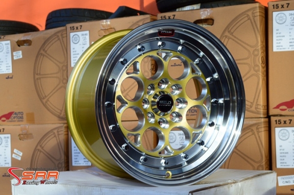 WELD APEX ขอบ15 นิ้ว ET20 สีทองขอบเงา วงละ 3,500 บาท
