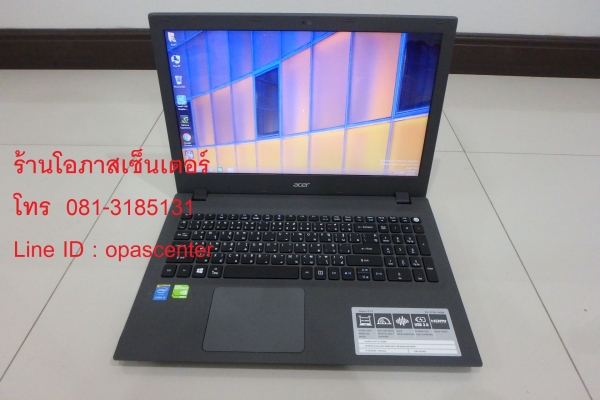 โน๊ตบุ๊ค 15.6 นิ้ว Acer Aspire E5-573G Core i5-5200U Ram8G HDD500GB การ์ดจอ GeForce 940M ที่ชาร์ท กระเป๋า มีประกันศูนย์ 04/2018
