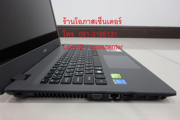 โน๊ตบุ๊ค 15.6 นิ้ว Acer Aspire E5-573G Core i5-5200U Ram8G HDD500GB การ์ดจอ GeForce 940M ที่ชาร์ท กระเป๋า มีประกันศูนย์ 04/2018