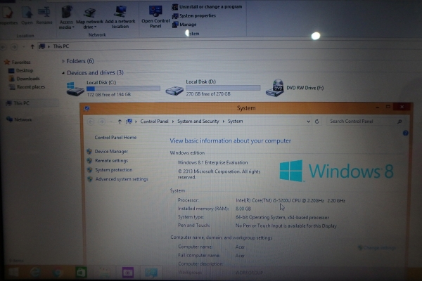 โน๊ตบุ๊ค 15.6 นิ้ว Acer Aspire E5-573G Core i5-5200U Ram8G HDD500GB การ์ดจอ GeForce 940M ที่ชาร์ท กระเป๋า มีประกันศูนย์ 04/2018