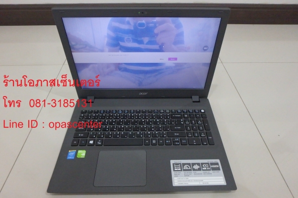 โน๊ตบุ๊ค 15.6 นิ้ว Acer Aspire E5-573G Core i5-5200U Ram8G HDD500GB การ์ดจอ GeForce 940M ที่ชาร์ท กระเป๋า มีประกันศูนย์ 04/2018