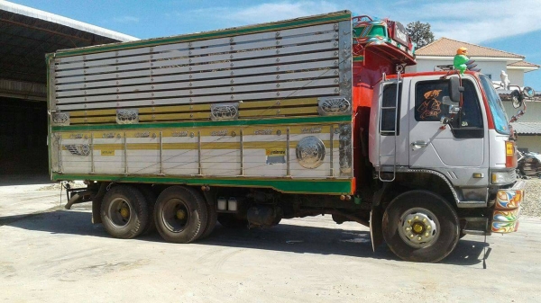 พ่วง 18 ล้อ HINO FM2K วางเครื่องP11C 320 แรงม้า ปี39 กระบะอลูมิเนียม-ดั้ม อู่สายชล