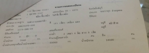 พ่วง 20 ล้อ HINO 2K เครื่องK13D 260 แรง ปี 41 กระบะอลูมิเนียม - แม่ลูก ดั้มอู่สหกิจ ราคา 1.25 ล้าน พ่วง 20 ล้อ HINO 2K เครื่องK13D 260 แรง ปี 41 กระบะอลูมิเนียม - แม่ลูก ดั้มอู่สหกิจ ราคา 1.25 ล้าน