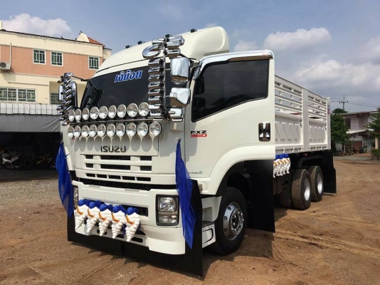 Isuzu 360 แรง ปี 56 กระบะดัมพ์สามมิตรแท้แม่ลูก 3 เพลา ทะเบียนพร้อม