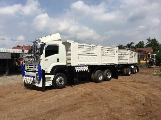 Isuzu 360 แรง ปี 56 กระบะดัมพ์สามมิตรแท้แม่ลูก 3 เพลา ทะเบียนพร้อม