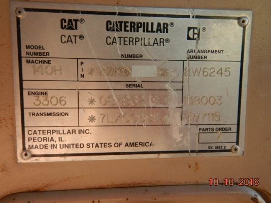 รถเกรด CAT 140H # 2ZK06014 มือสองอเมริกา