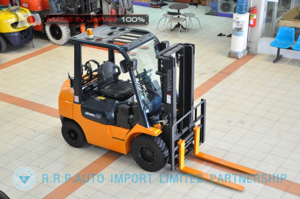 ขายรถโฟล์คลิฟท์มือสอง TOYOTA รุ่น 7FG25-21124 นำเข้าจากประเทศญี่ปุ่น 100\% ไม่เคยใช้งานในไทย