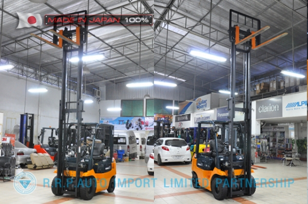 ขายรถโฟล์คลิฟท์มือสอง TOYOTA รุ่น F7FD15-18827 นำเข้าจากประเทศญี่ปุ่น 100\% ไม่เคยใช้งานในไทย