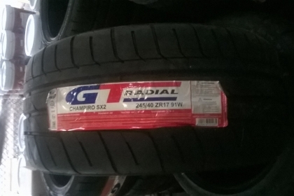 ยางใหม่ขอบ  17 gt radial champiro sx2 245-40-17 91w ปี 13 4 เส้น 3500บาท