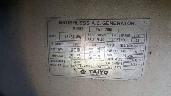 เครื่องปั่นไฟ AIRMAN 45KVA จากญี่ปุ่น เครื่องปั่นไฟ AIRMAN 45KVA จากญี่ปุ่น