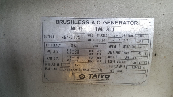 เครื่องปั่นไฟ AIRMAN 45KVA จากญี่ปุ่น เครื่องปั่นไฟ AIRMAN 45KVA จากญี่ปุ่น