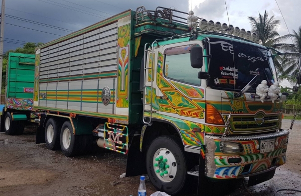 พ่วง 22 ล้อ HINO 344 ปี 51 กระบะอลูมิเนียม ดั้ม- อู่ ธวัชชัย สภาพสวย ๆ