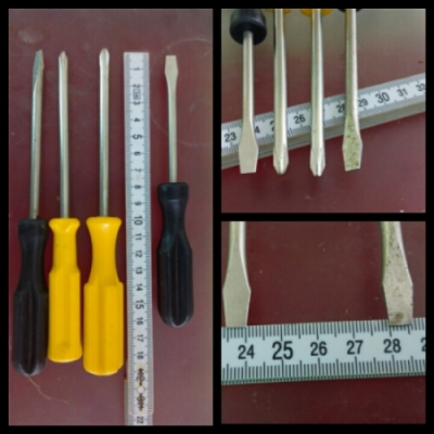 ไขควง 4 อัน + มีดปอกสายไฟ