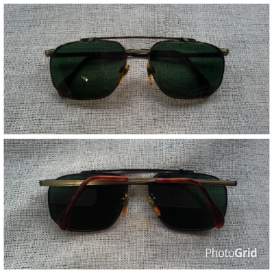 แว่นตาเบลเยี่ยมวินเทจ ยุค &#039;80s  หายาก!  โมเดลนักบินคานยาว  Vintage RUUD VAN DYKE BRUXELLES handmade in Belgium