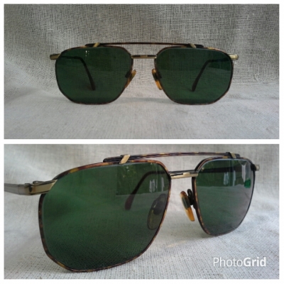 แว่นตาเบลเยี่ยมวินเทจ ยุค &#039;80s  หายาก!  โมเดลนักบินคานยาว  Vintage RUUD VAN DYKE BRUXELLES handmade in Belgium