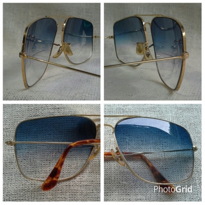 แว่นตาเลนส์สองชั้น &#039;กันแดด + สายตายาว&#039; อเมริกันวินเทจ ยุค &#039;80s  บิ๊กไซซ์!   Vintage B&amp;L RAY-BAN USA  ค่าสายตา +200