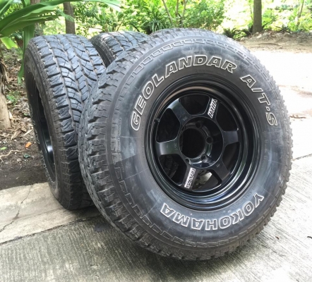 ล้อTe37x ขอบ 16x8 off 0 ยางYokohama AT-s สภาพใหม่ป้ายแดง ติดตุ่มหน้ายางชัดๆ