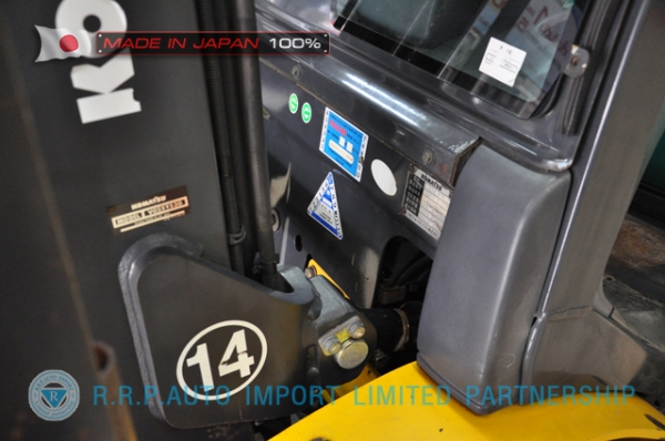 ขายรถโฟล์คลิฟท์มือสอง KOMATSU รุ่น FG25LT-15-571613 นำเข้าจากประเทศญี่ปุ่น 100\% ไม่เคยใช้งานในไทย