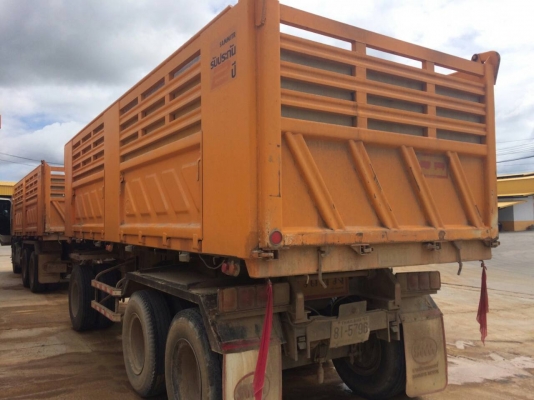 HINO 344 แรง ปี 57 แม่ลูกดัมพ์สามมิตร ลูก 3 เพลาแท้ ไมล์แสนห้าหมื่น ทะเบียนพร้อม