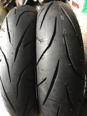 ยางใหม่ 120/70/17-160/60/17 ปี 17 ทุกเส้น คู่ละ 4750 บาท