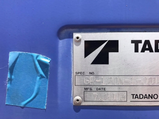 ขายรถเครน TADANO GR120N-1 ปี 2003 ยกสูง 23.8 เมตร รถนอกนำเข้าจากญี่ปุ่น สภาพสวยพร้อมใช้ มีVDOการทำงา ขายรถเครน TADANO GR120N-1 ปี 2003 ยกสูง 23.8 เมตร รถนอกนำเข้าจากญี่ปุ่น สภาพสวยพร้อมใช้ มีVDOการทำงา