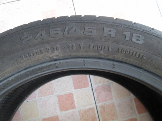 ขายยาง 245-45-18 CONTINENTAL (GERMANY) ยางสด ดอกเต็ม 1ชุด