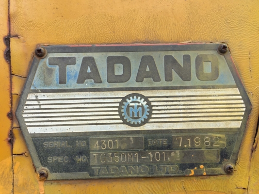 ขายรถเครน 12 ล้อ TADANO TG350-M1 ปี.1982 อุปกรณ์ครบ 5 คอนโทรน รถใช้งานอยู่ มีให้เลือก 4 คัน ราคา.385