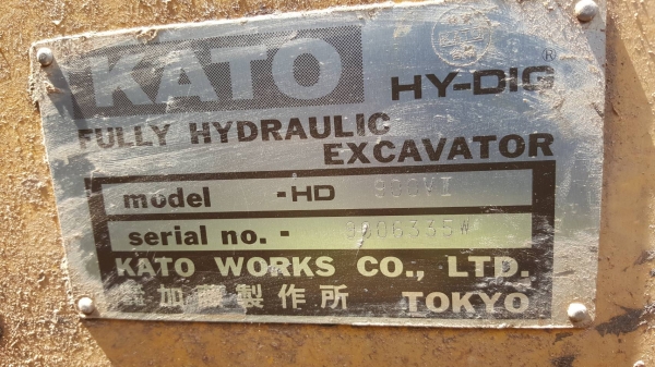 ขาย แบคโฮ KATO HD 900V II เครื่อง 6D15 เทอรโบ ปั้มแรง ช่วงล่างแน่น เอกสารใบอินวอยซ์ ราคาต่อรองได้