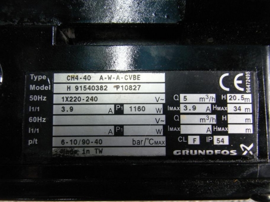ขายปั้มน้ำหอยโข่งใบพัด 3 ชั้น Grundfos 1.5 HP ไฟบ้าน 220 v สภาพดี รุ่นมีระบบตัดการทำงานในตัว แต่ไม่มีถังแรงดันมาให้