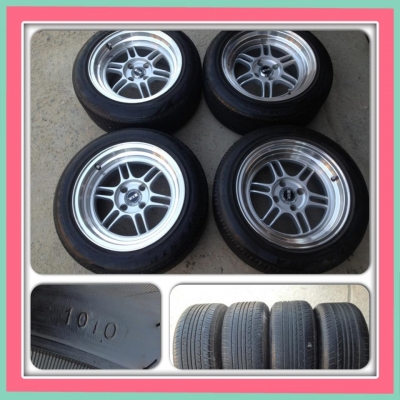 ขายแม็กมือ2 XXR ขอบ15 กว้าง8 ออฟ 20 4รู100+ ยางปี10 ราคา11,900 บาทถูก