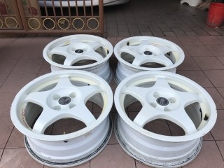 ล้อเเท้ OZ RACING 16กว้าง7นิ้วอ๊อฟ35 4รู 100 สีเดิมๆเก่าญี่ปุ่นเเท้สภา