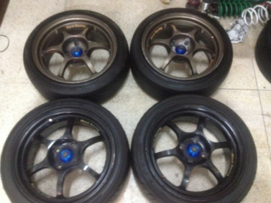 ล้อญี่ปุ่นเเท้ BLACK RACING PRO N1ขอบ17กว้าง7ครึงทั้ง4ลูก4รู114อ๊อฟ25กับ45สีเดิม