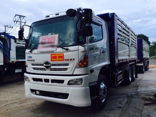 Hino 500 เครื่อง 380 แรง ปี 56 แม่ลูกดัมพ์เหล็กลูก 3 เพลา ไมล์ 190,000 Hino 500 เครื่อง 380 แรง ปี 56 แม่ลูกดัมพ์เหล็กลูก 3 เพลา ไมล์ 190,000