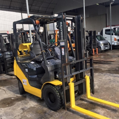 Forklifts Komatsu FG15 1.5ตัน รุ่น21รุ่นใหม่ เบนซินหัวฉีด/แก๊สLPG 2ระบบประหยัดปลอดภัย