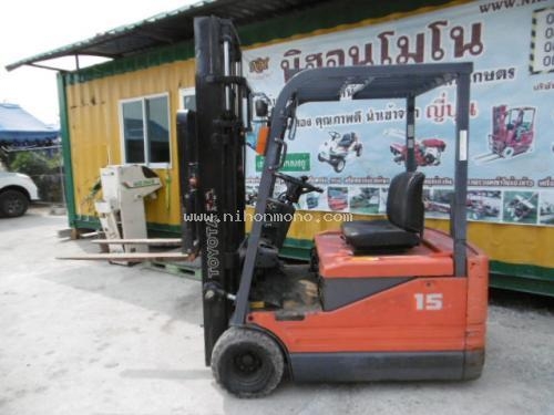 รถยกไฟฟ้า TOYOTA 5FBE15 ราคาพิเศษ 107,000 บาท รหัสสินค้า : 80903525 www.nihonmono.com รถยกไฟฟ้า TOYOTA 5FBE15 ราคาพิเศษ 107,000 บาท รหัสสินค้า : 80903525 www.nihonmono.com