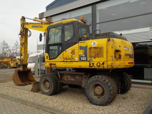 รถขุดล้อยาง KOMATSU PW140-7 มือสองยุโรป รถขุดล้อยาง KOMATSU PW140-7 มือสองยุโรป