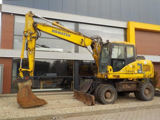 รถขุดล้อยาง KOMATSU PW140-7 มือสองยุโรป รถขุดล้อยาง KOMATSU PW140-7 มือสองยุโรป