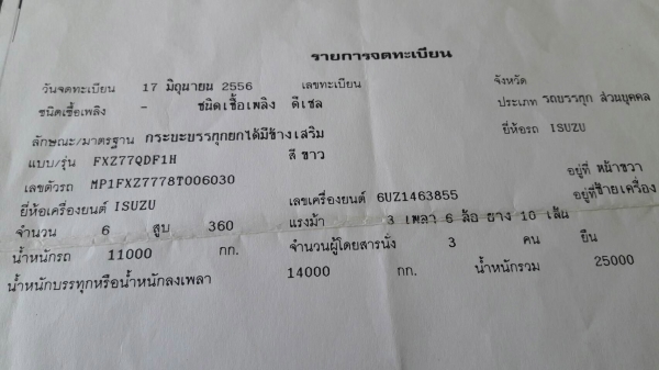 รถอีซูซุ 10 ล้อดั้ม FXZ  360 แรงม้า. ปี 56.  ,  ( ขาย แม่ , ลูก. )       สนใจติดต่อ  081 - 6079515