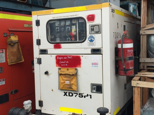 ขายเครื่องปั่นไฟขนาด 75 kvaพร้อมตู้เก็บเสียงพร้อมใช้