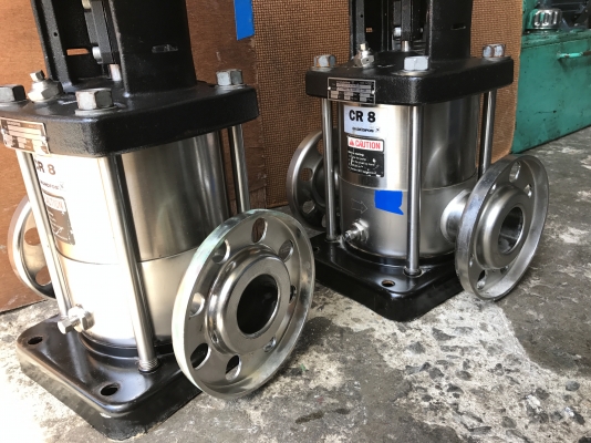 ขายปั้มน้ำแรงดันสูงแบบตั้ง Grundfos มอเตอร์ Leeson 3HP. 3450 rpm. 380V made in USA สภาพสวยมาก วิ่งนิ่ม พร้อมใช้งาน มี 2 ตัวครับ